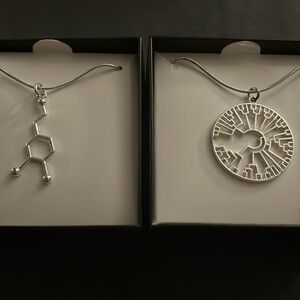 Molecule & Sun silver necklace bundle NIB